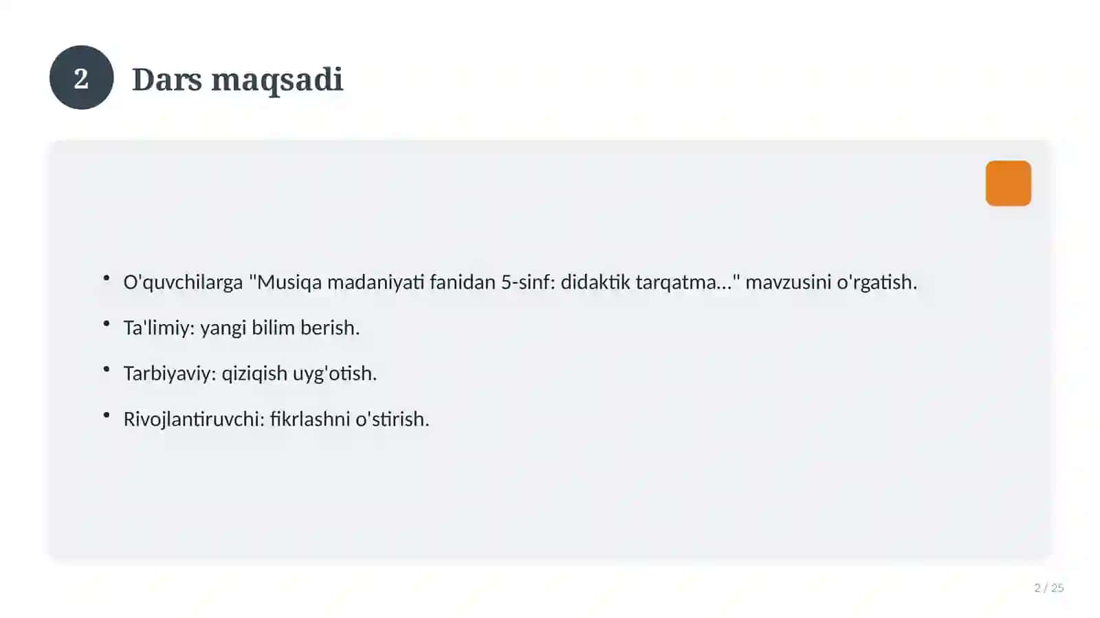Musiqa madaniyati fanidan 5-sinf: didaktik tarqatma materiallar 2