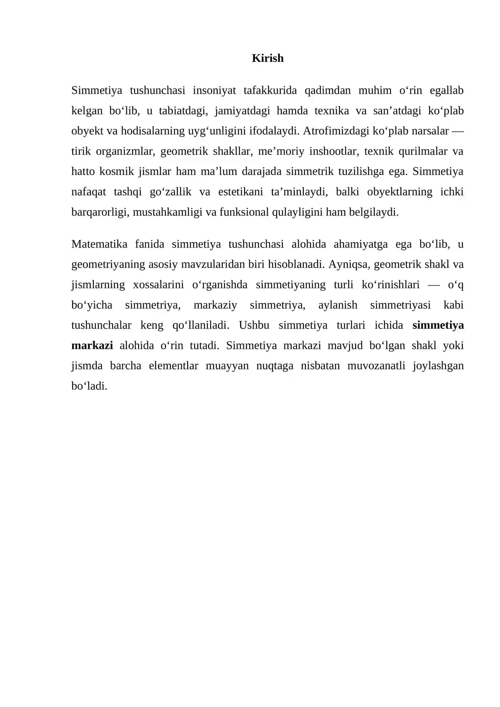 SIMMETIYA MARKAZI 2
