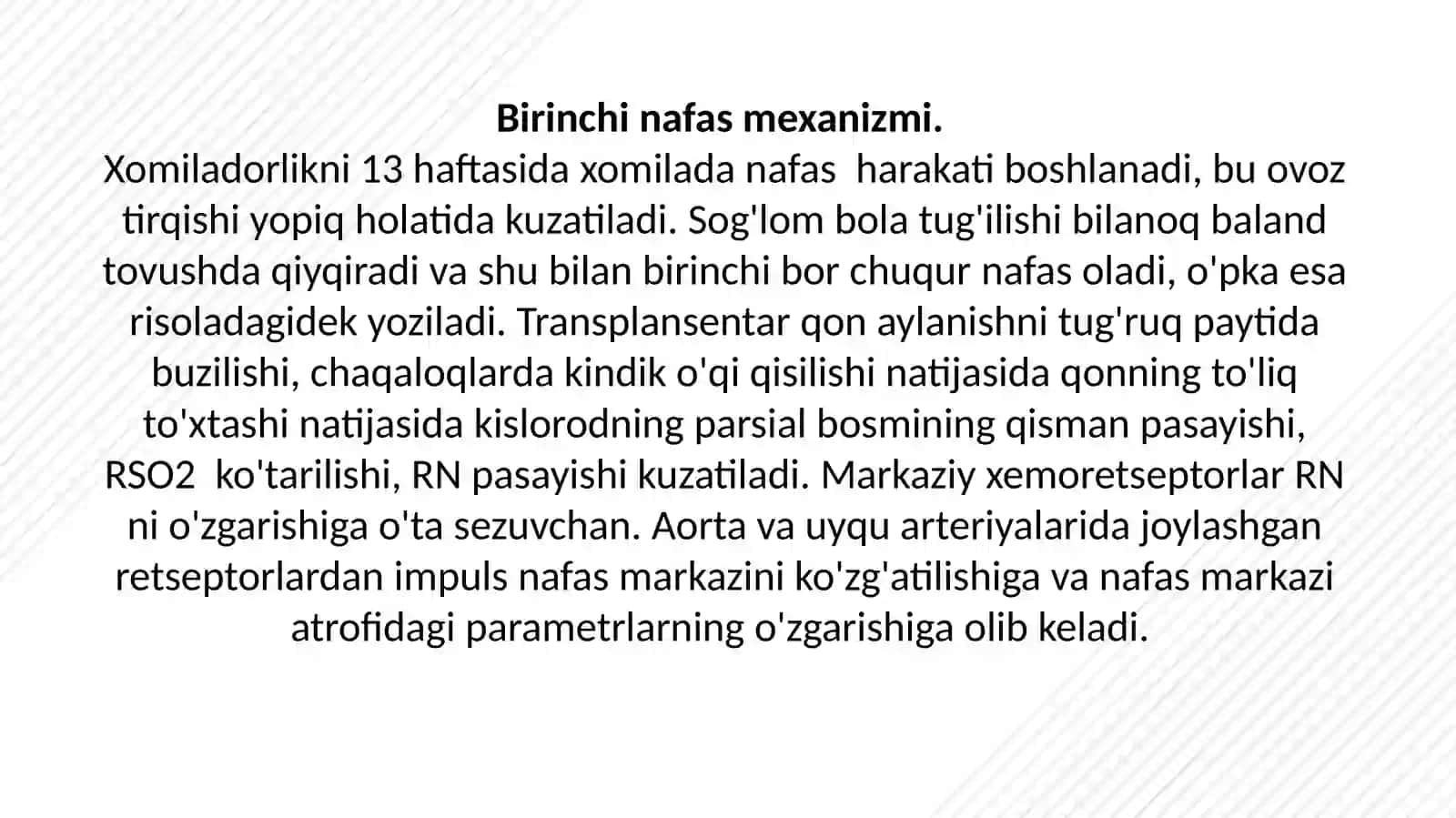 Birinchi nafas mexanizmi 2