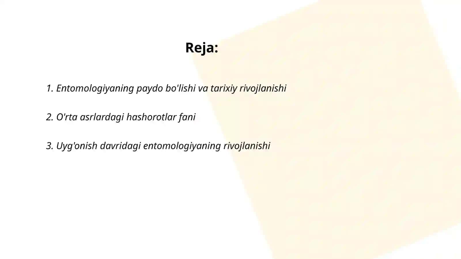 Entomologiya fanining rivojlanish tarixi, hasharotlar evolgutsiyasini tahlil etish 2