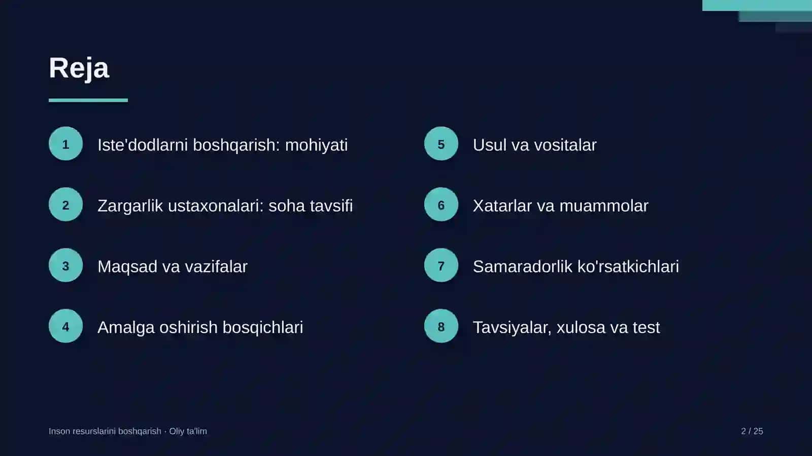 Zargarlik ustaxonalarida iste'dodlarni boshqarish 2