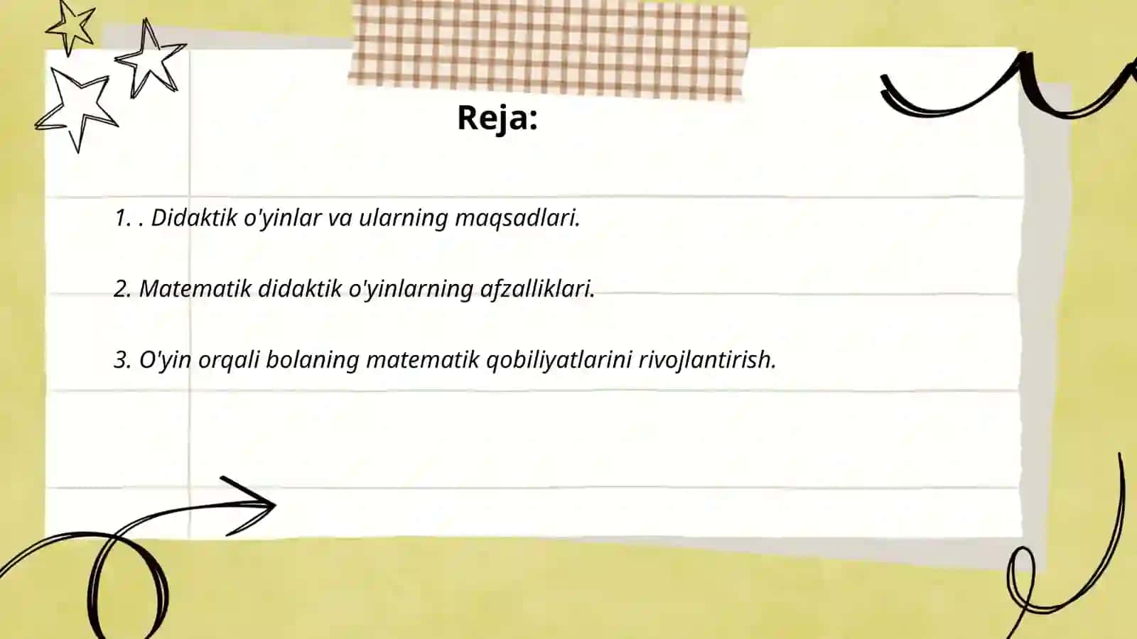 Matematikadan sinfdan tashqari mashgʻulotlarda didaktik oʻyinlarning ahamiyati mazmuni undan foydalanish 2-sinf 2