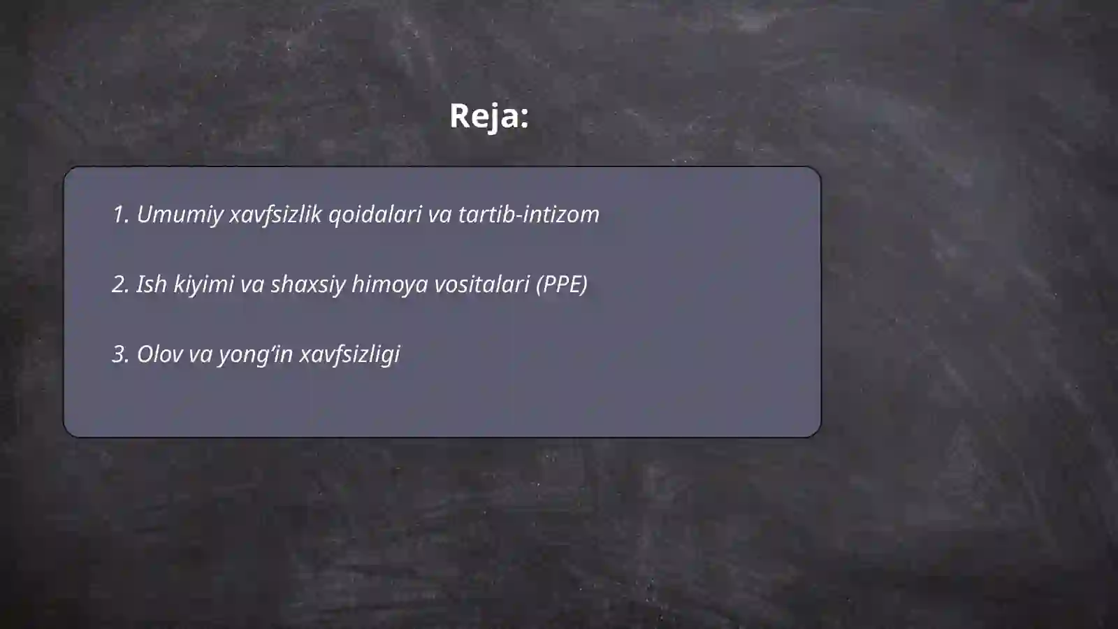 Pazandachilik xonasida xavfsizlik texnikasi qoidalari 2