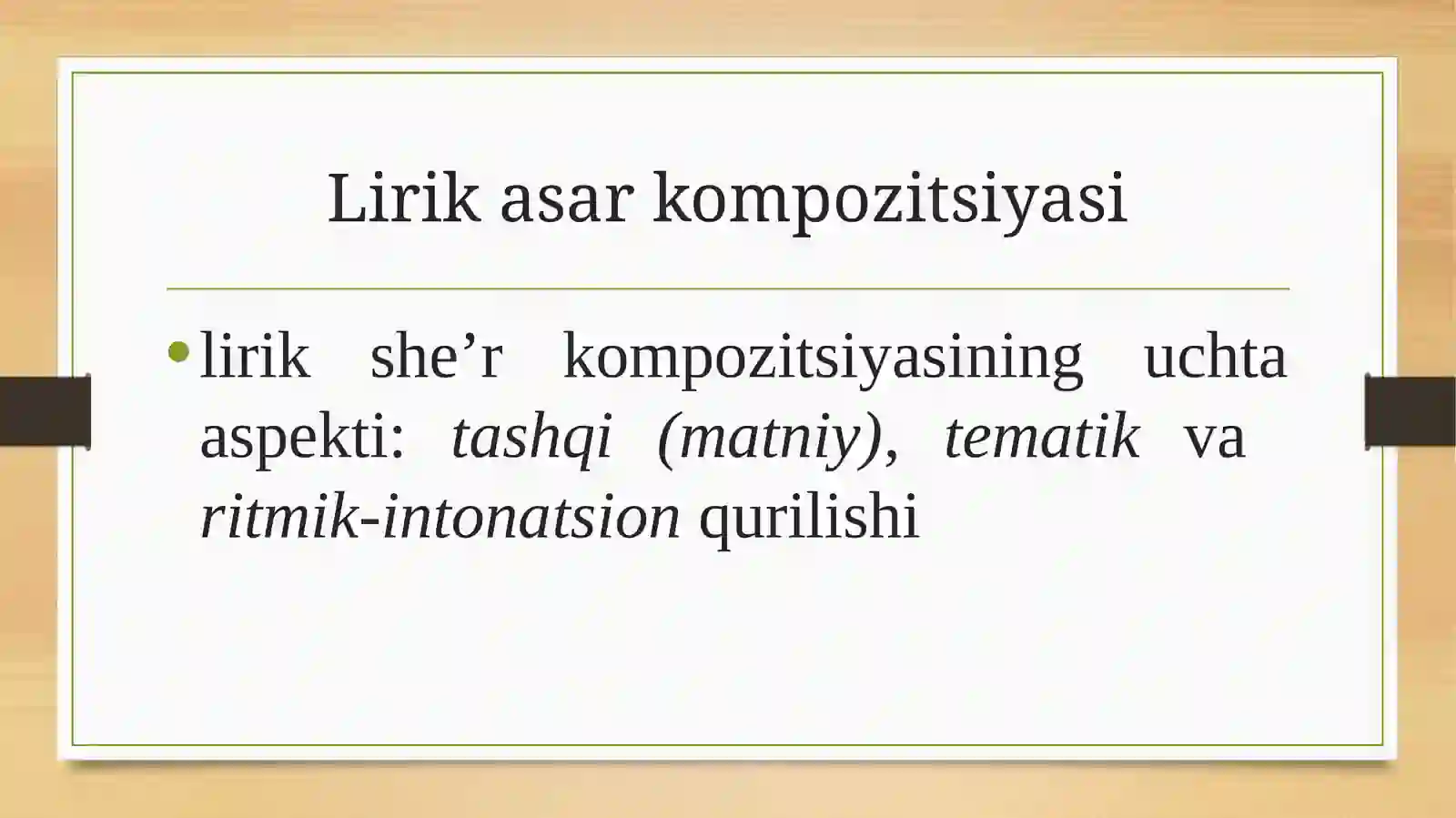 Lirik asar kompozitsiyasi 2