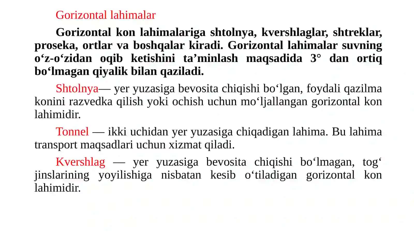 Ma’ruza.Gorizontal kon lahimi mustaxkamligichiga ta’sir etuvchi kon bosiminihisoblash 2