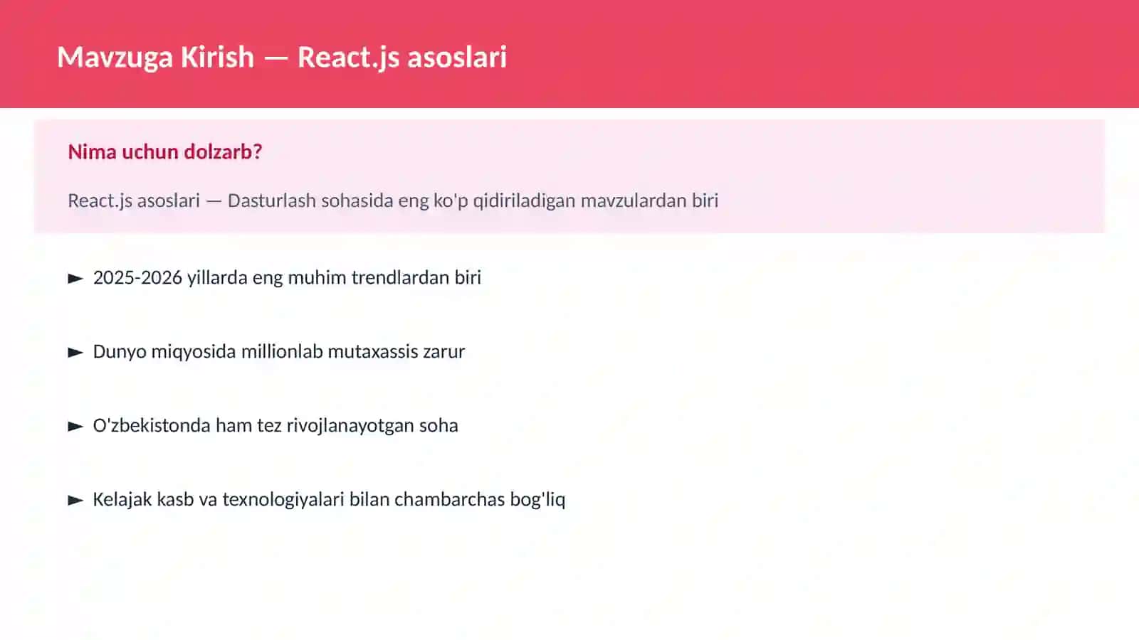 React.js asoslari 2