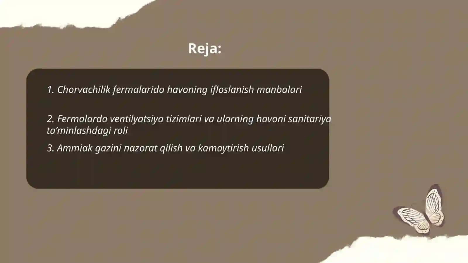 Chorvachilik fermalarida havoning sanitariyasi 2