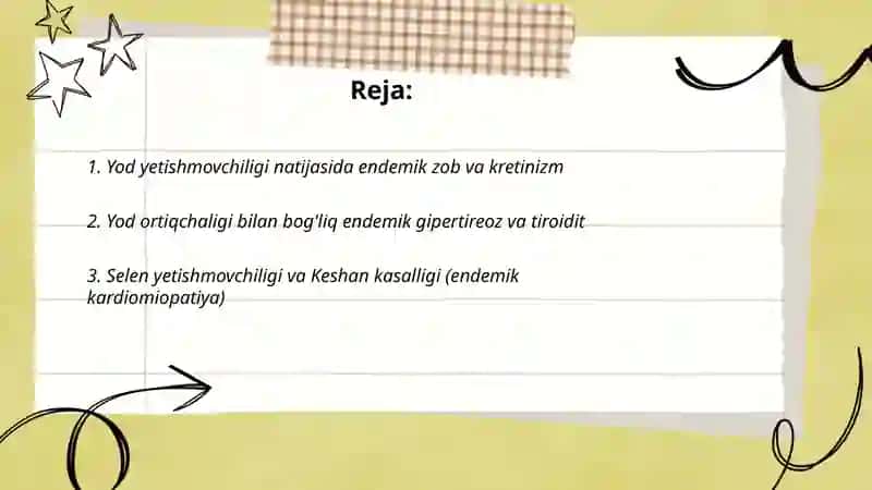 Biogen elementlar konsentratsiyasi o'zgarishi bilan bog'liq endemik va kasb kasalliklari 2