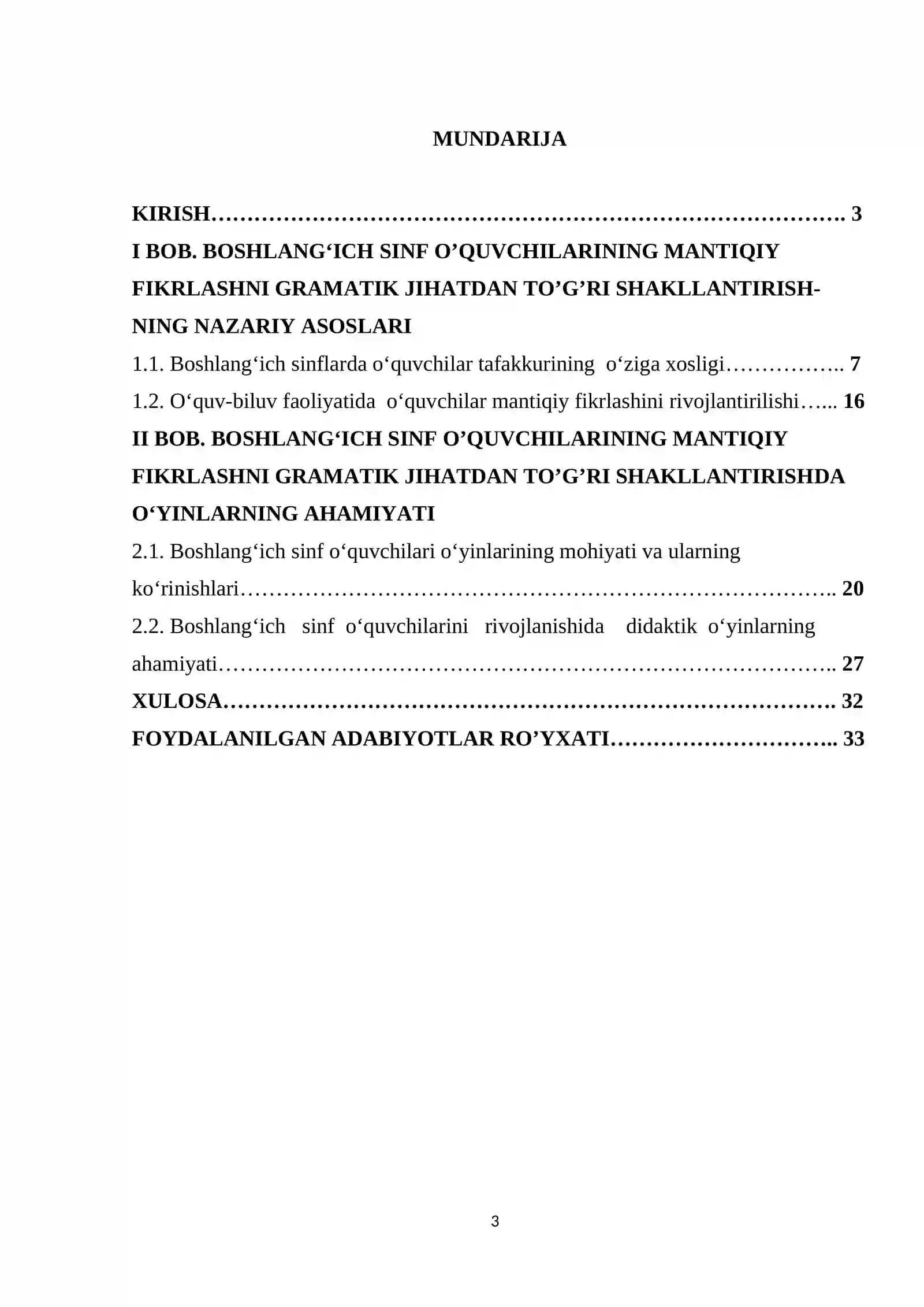 Mavzu: "2-3-SINF O‘QUVCHILARINING MANTIQIY FIKRLASHINI RIVOJLANTIRISH" 2
