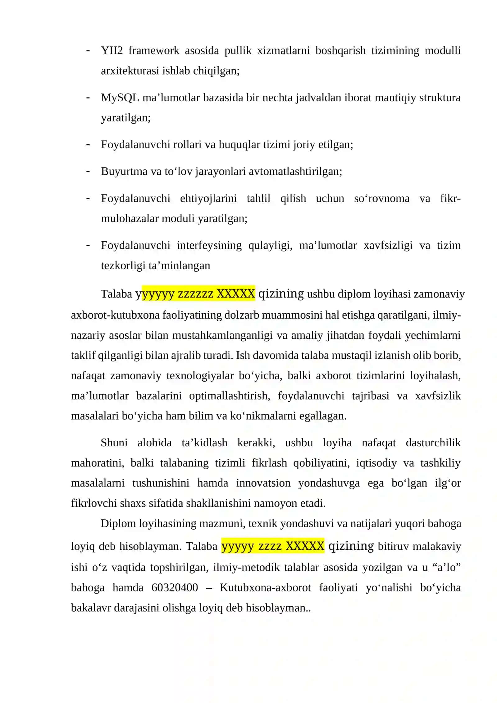 TATU kutubxonasida pullik xizmatlarni ko‘rsatish samaradorligini oshirish 2