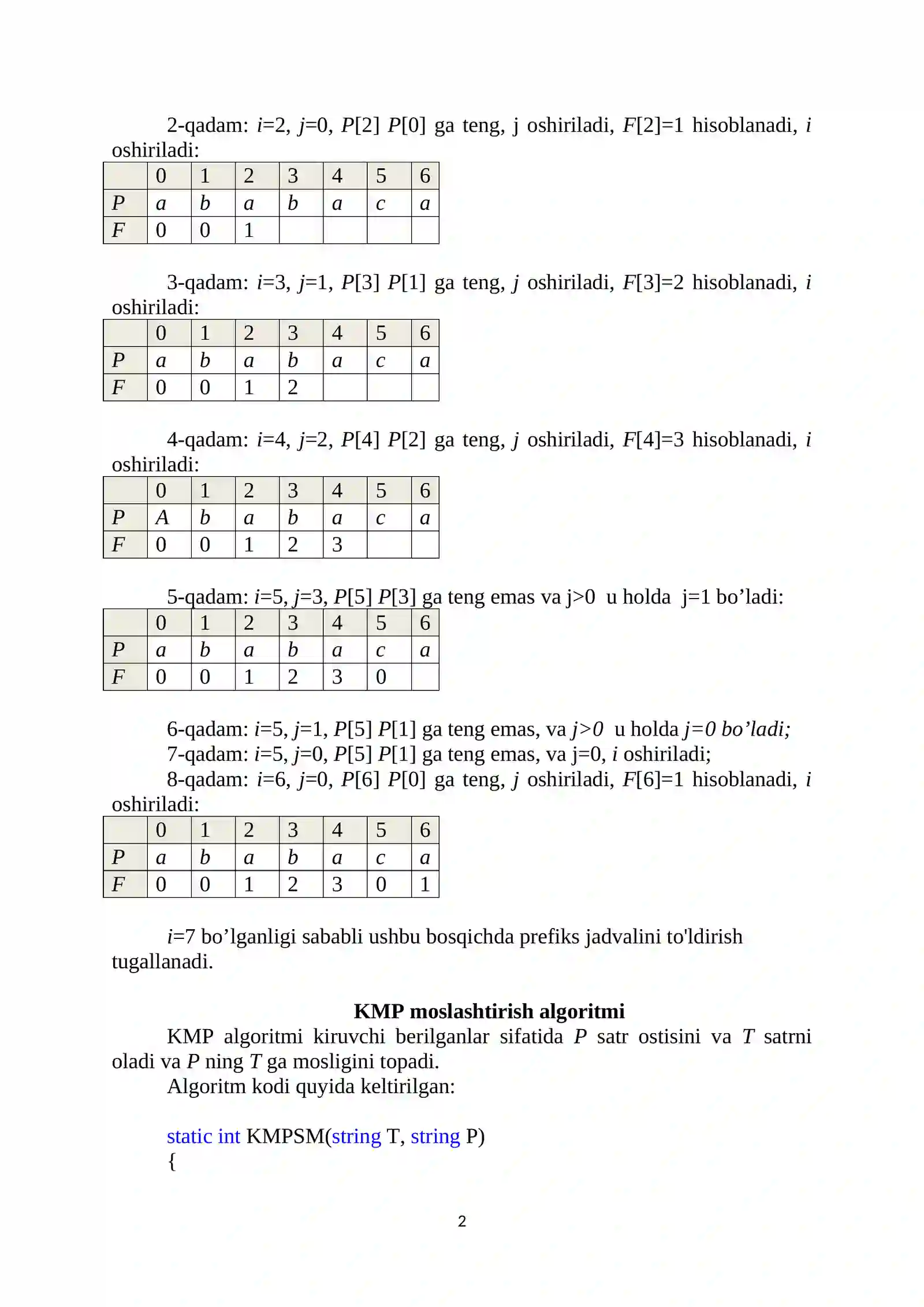 KMP algoritmi 2
