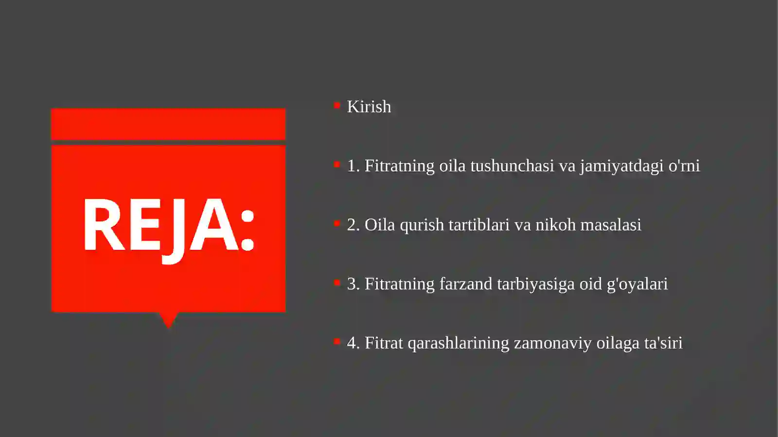 A.Fitratning "Oila asari"dagi oila qurish tartiblari va farzand tarbiyasi" 2