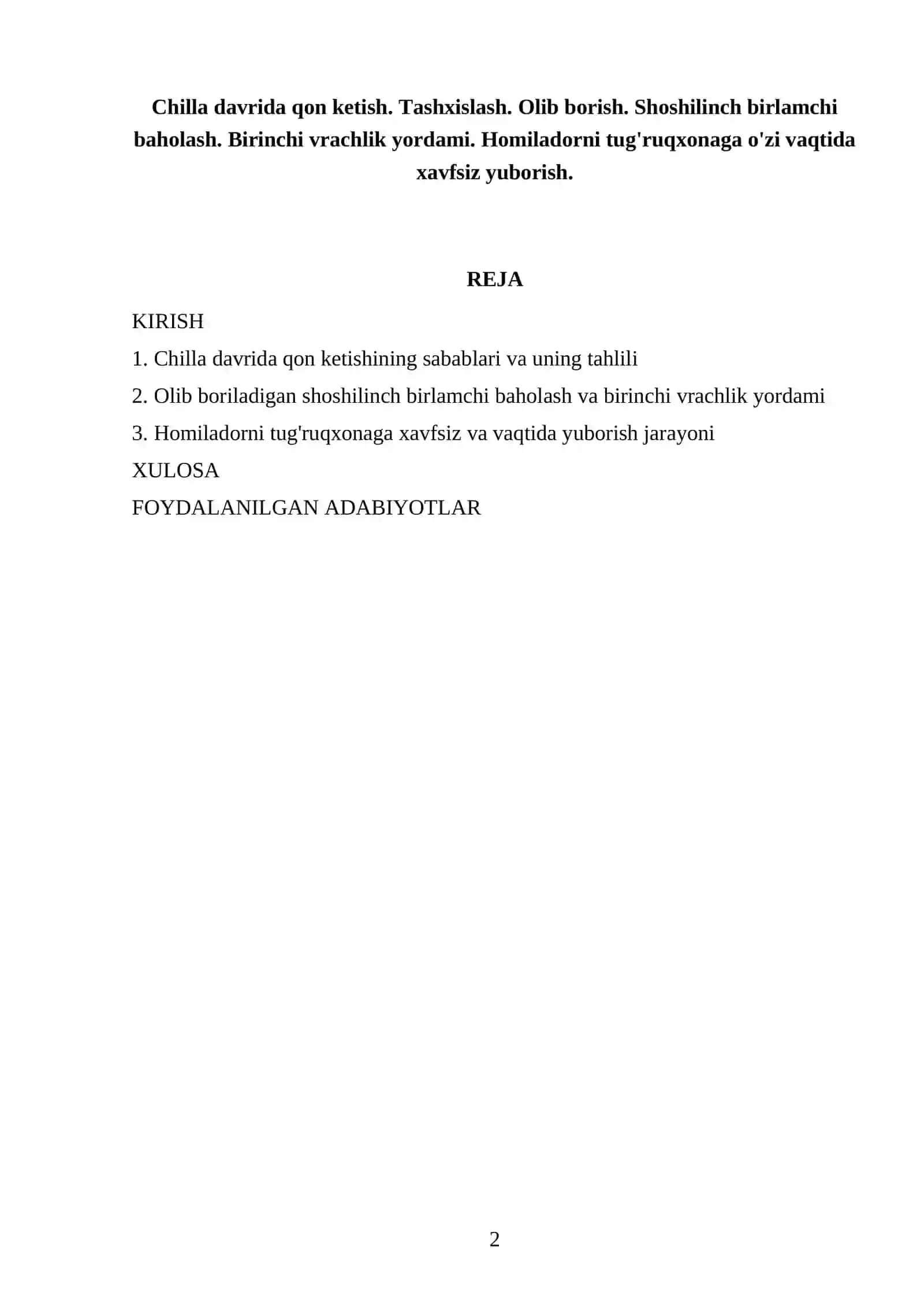 Chilla davrida qon ketish 2