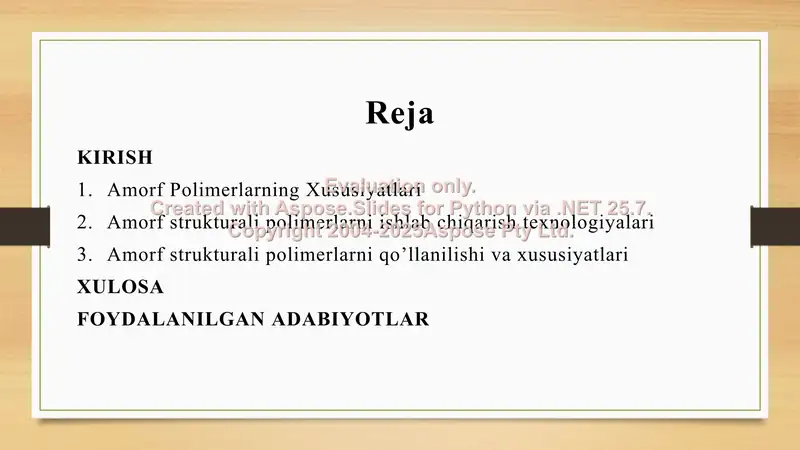 Amorf strukturali polimerlar 2
