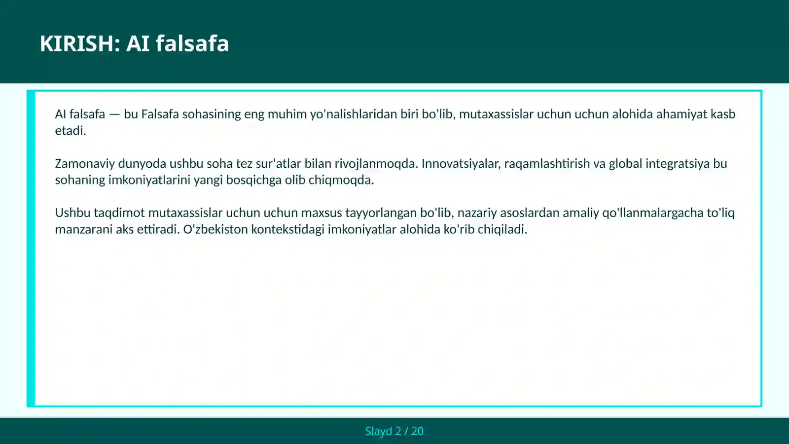 AI falsafa 2