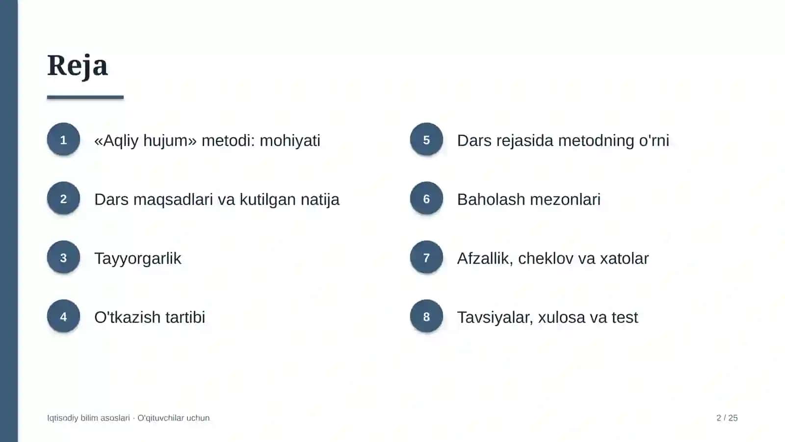 iqtisodiy bilim asoslari darslarida aqliy hujum metodidan foydalanish 1860 2