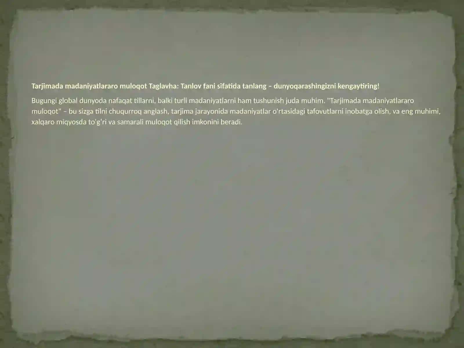 Tarjimada madaniyatlararo muloqot 2