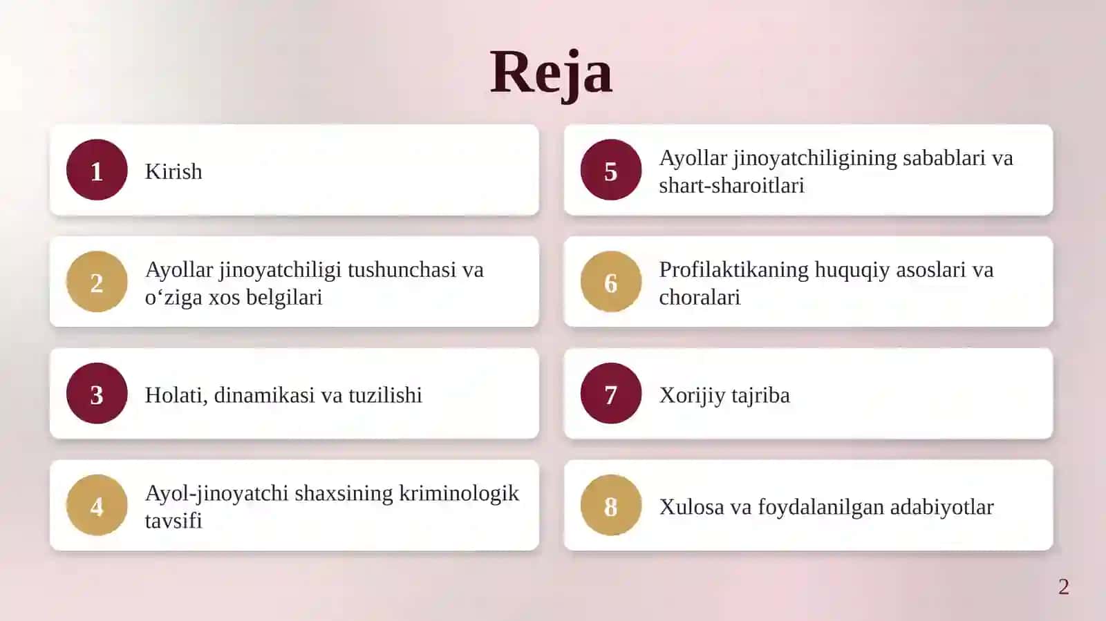 Ayollar jinoyatchiligining kriminologik tavsifi va uning profilaktikasi 2