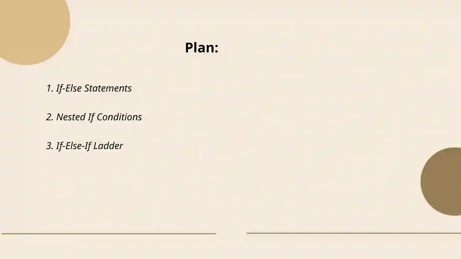 If conditions 2