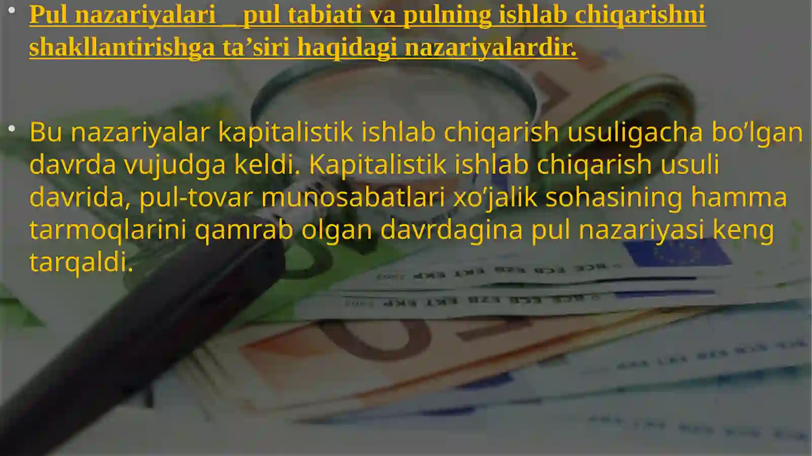 Pul nazariyalari 2
