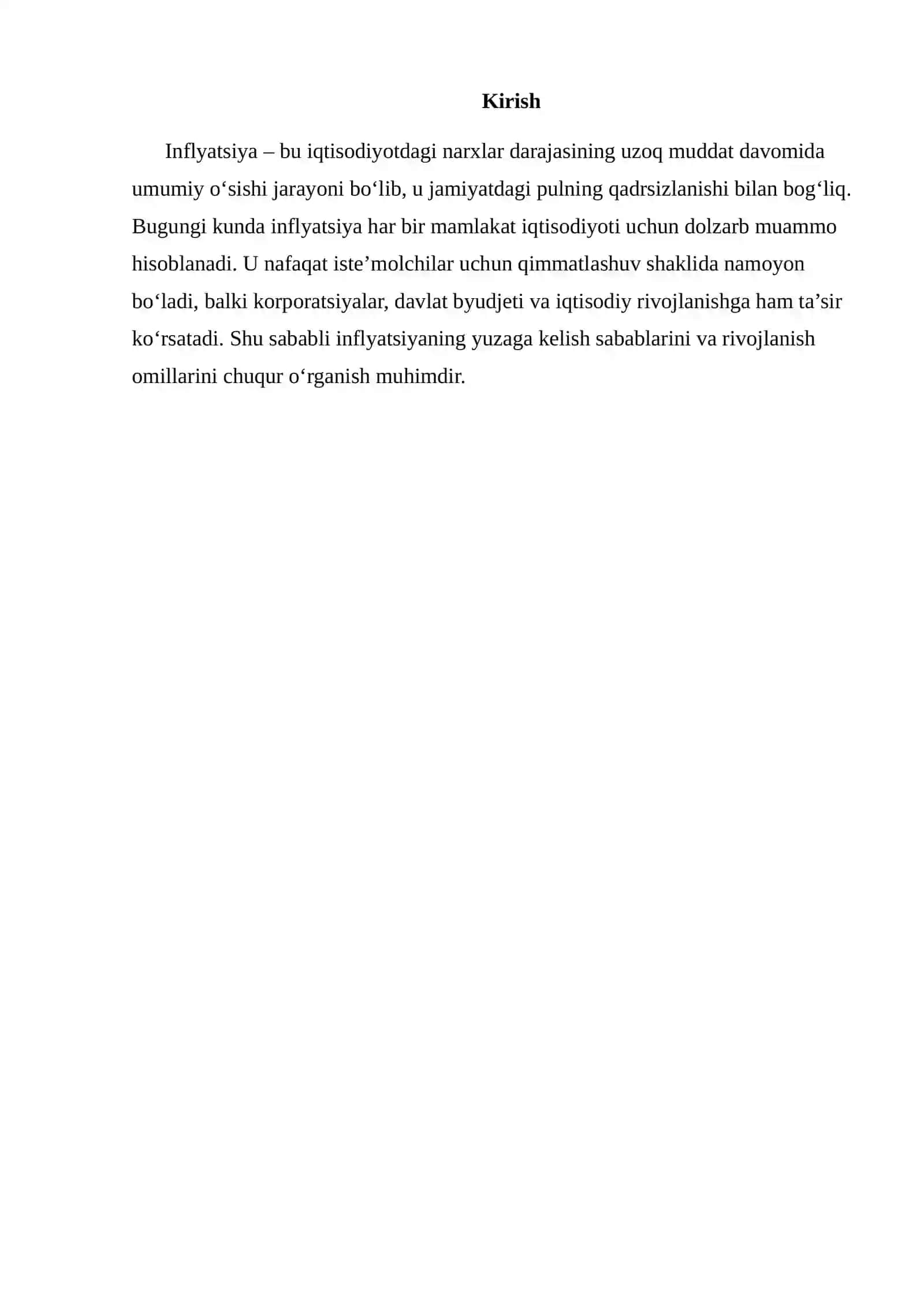 INFLYATSIYANING YUZAGA KELISH SABABLARI VA RIVOJLANISH OMILLARI 2