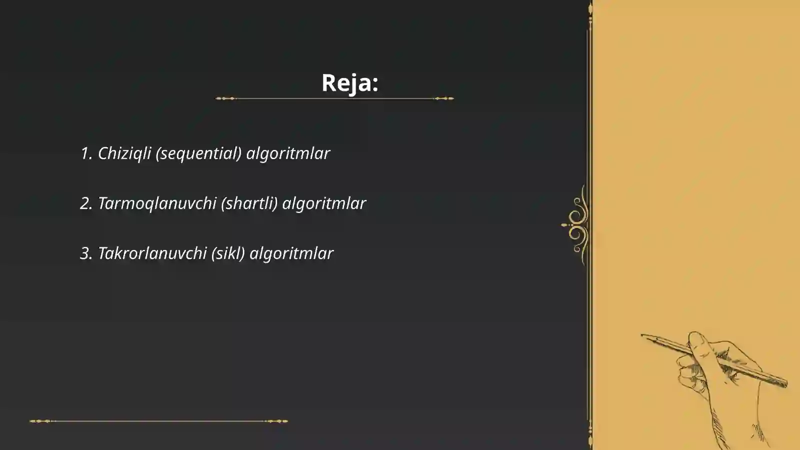 Chiziqli (sequential) algoritmlar 2