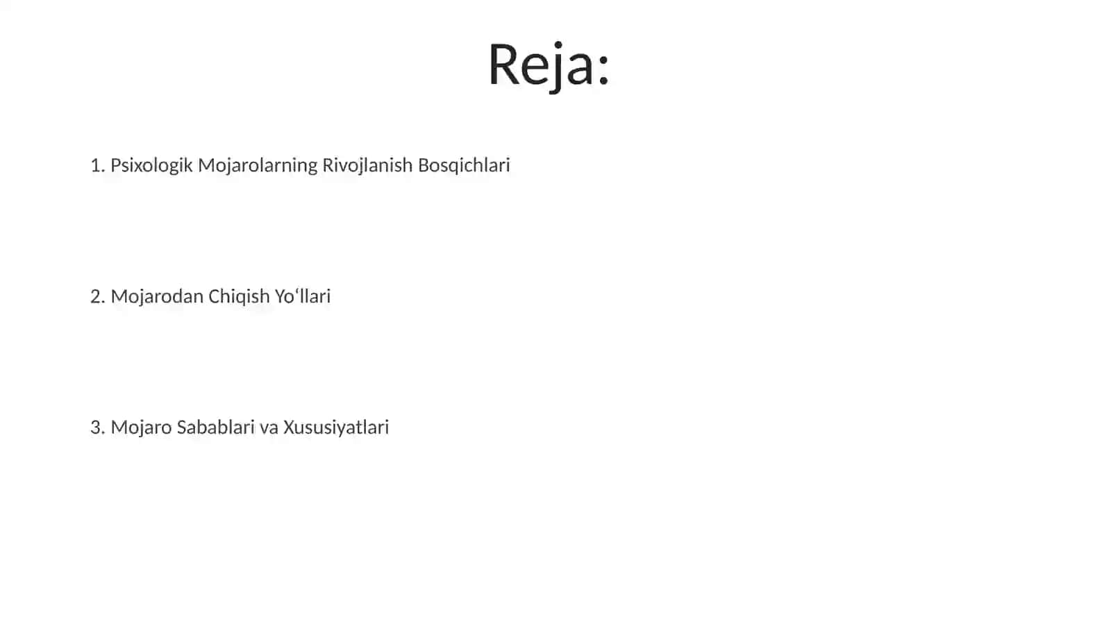 Psixologik konfliktning rivojlanish bosqichlari 2