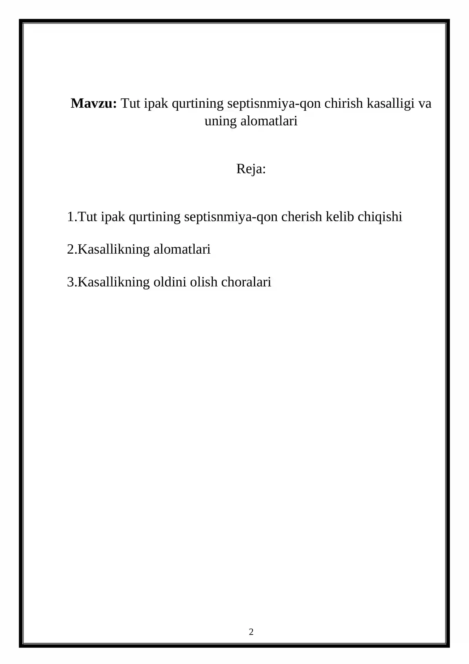 Tut ipak qurtining septisnmiya-qon chirish kasalligi va uning alomatlari 2