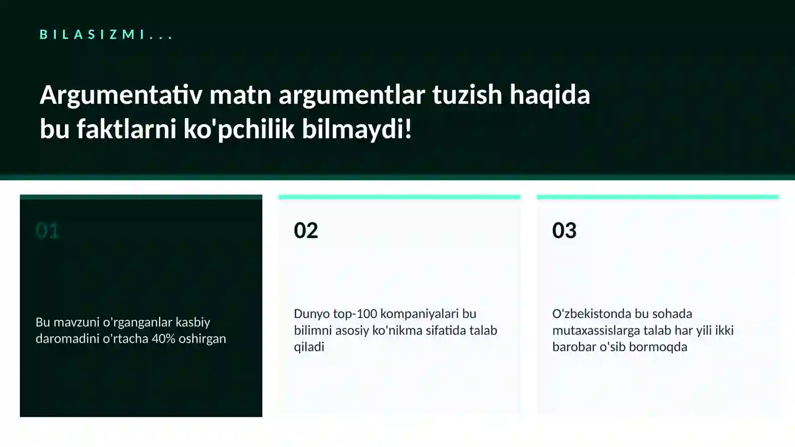 Argumentativ matn argumentlar tuzish 2