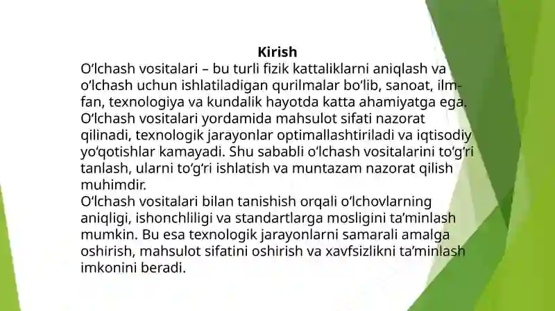 O‘lchash vositalari 2