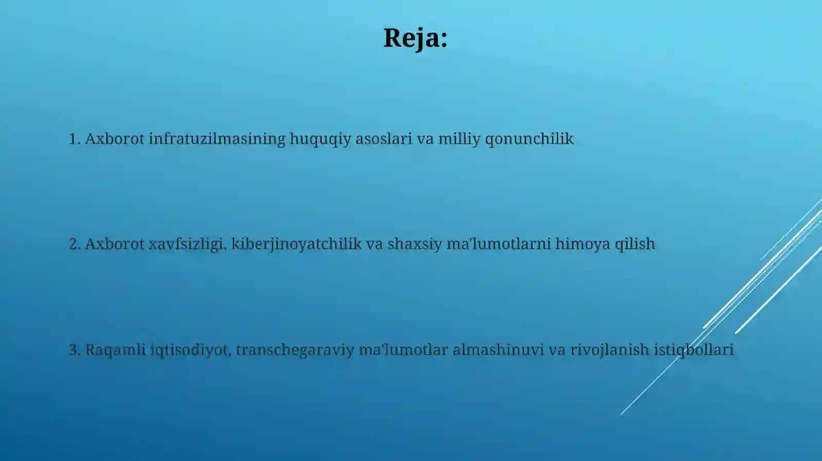 Axborot infratuzilmasining huquqiy asoslari 2