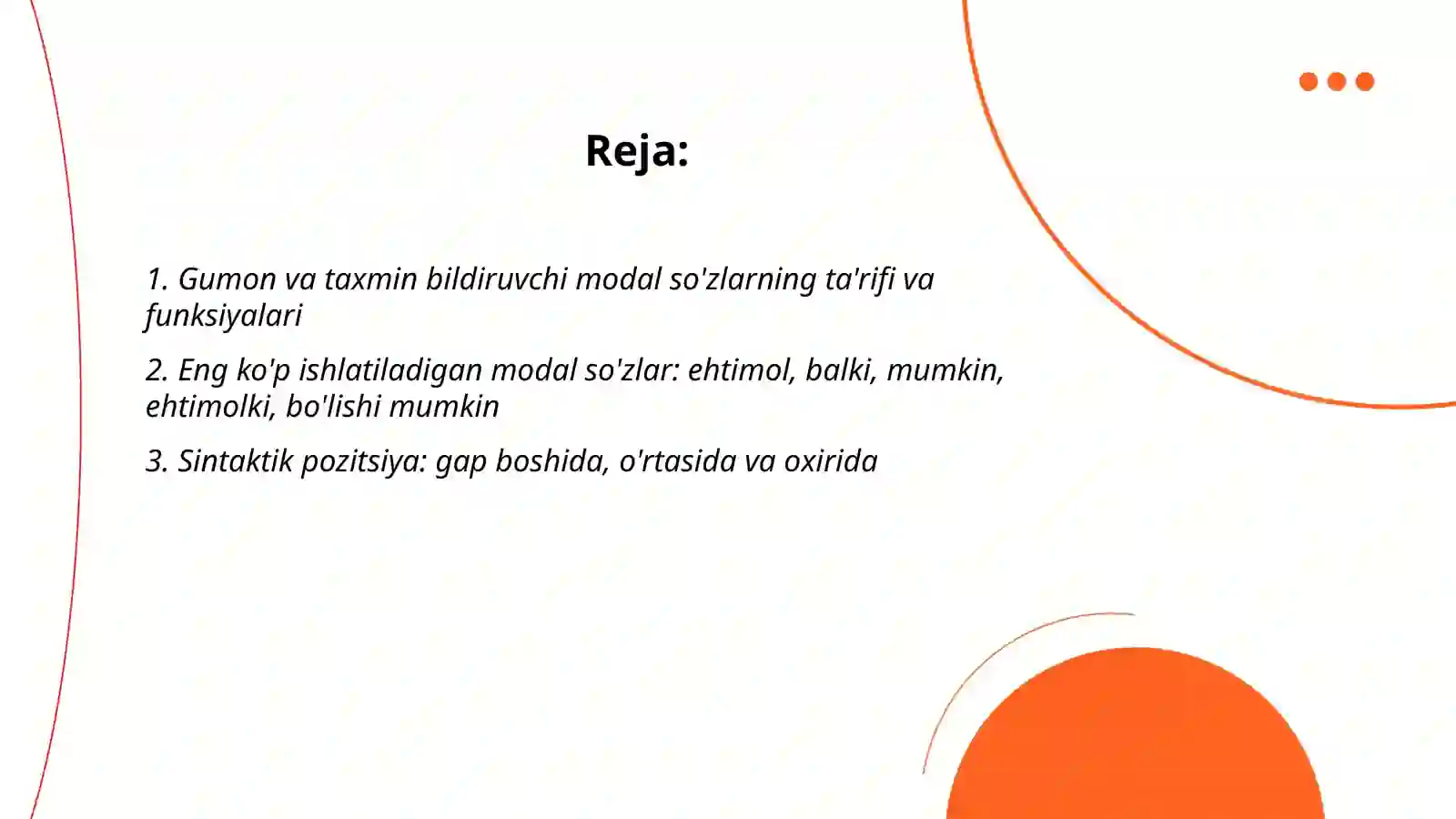 Gumon va taxmin bildiruvchi modal so'zlar 2