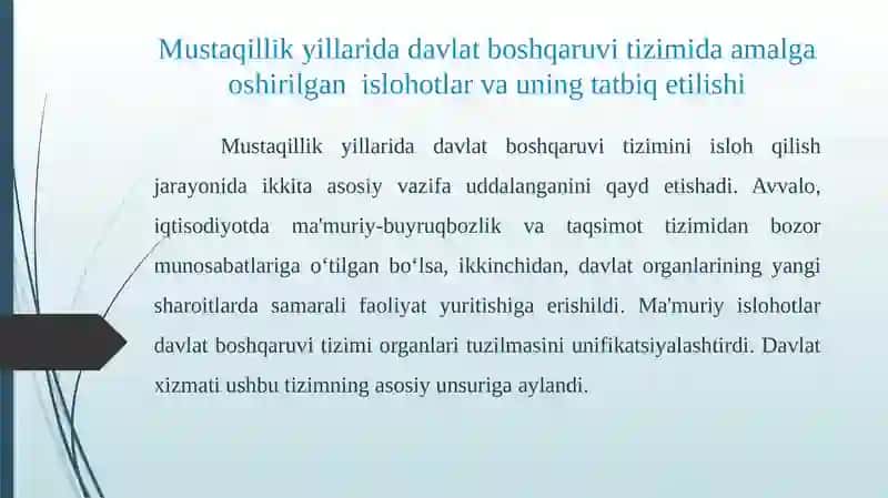 Islohotlar va Tuzilmalar 2