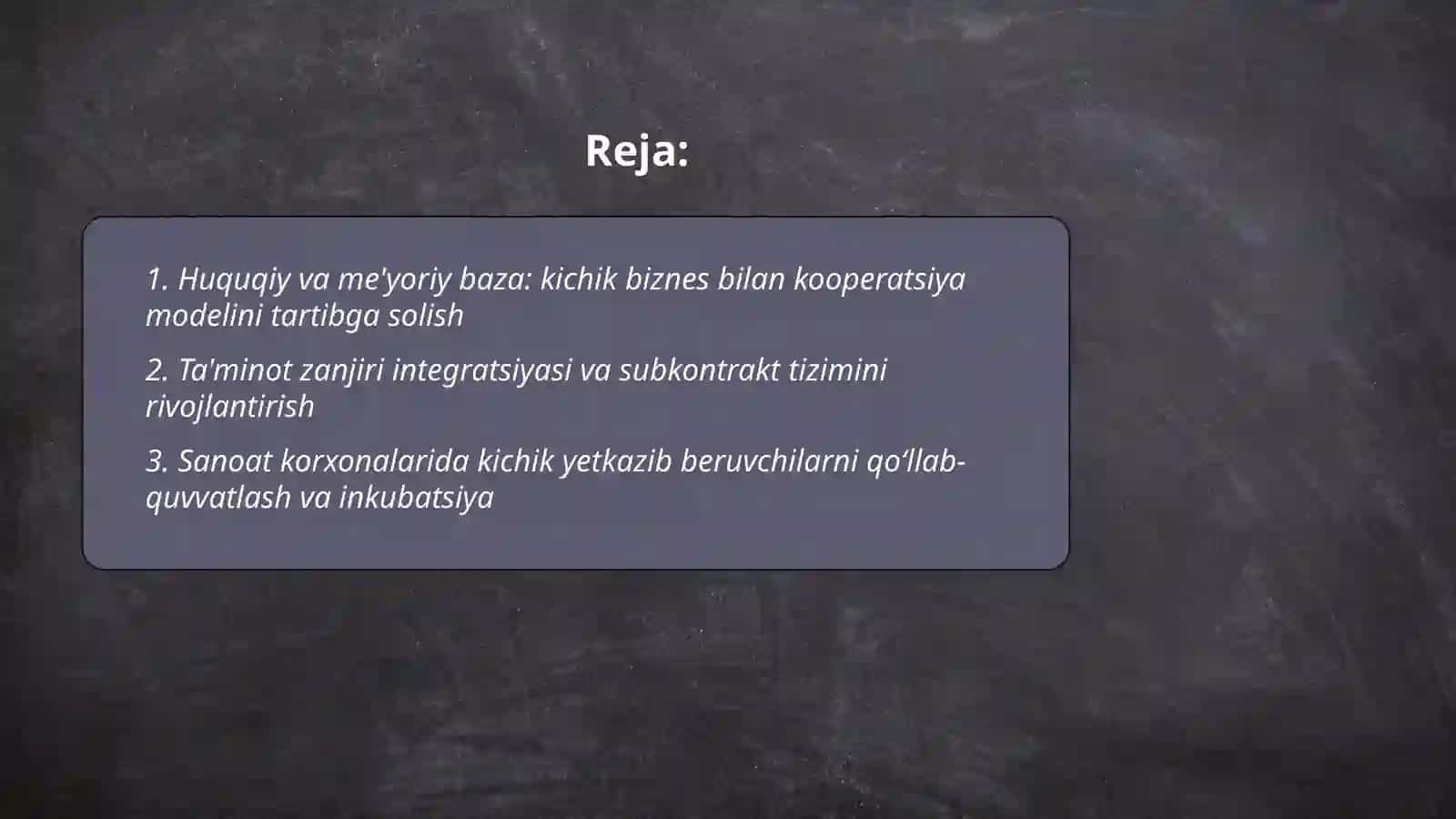 Huquqiy va me'yoriy baza: kichik biznes bilan kooperatsiya modeli 2