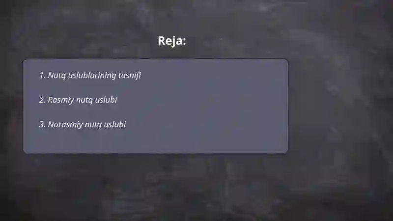 Nutq uslublari 2