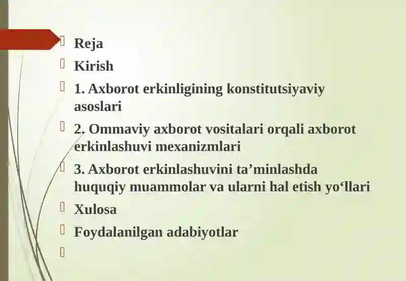 OMMAVIY AXBOROT VOSITALARI ORQALI AXBOROT ERKINLASHUVI YO‘LLARI 2
