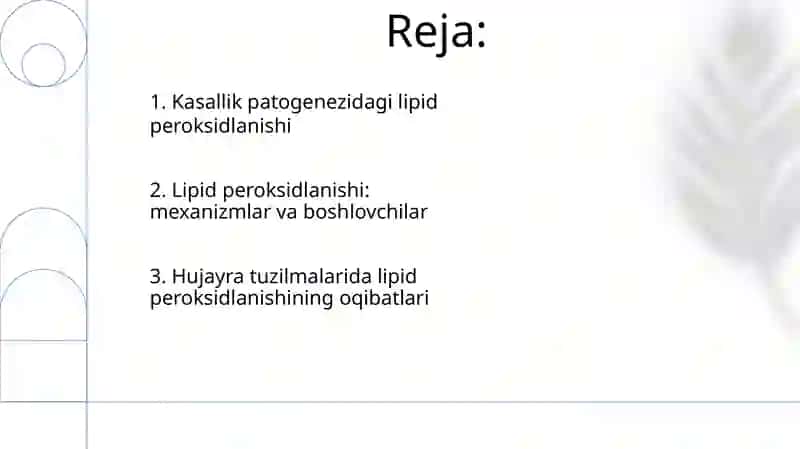 Lipidlarni peroksidlanishi va hujayra shikastlanishi patogenezidagi ahamiyati 2