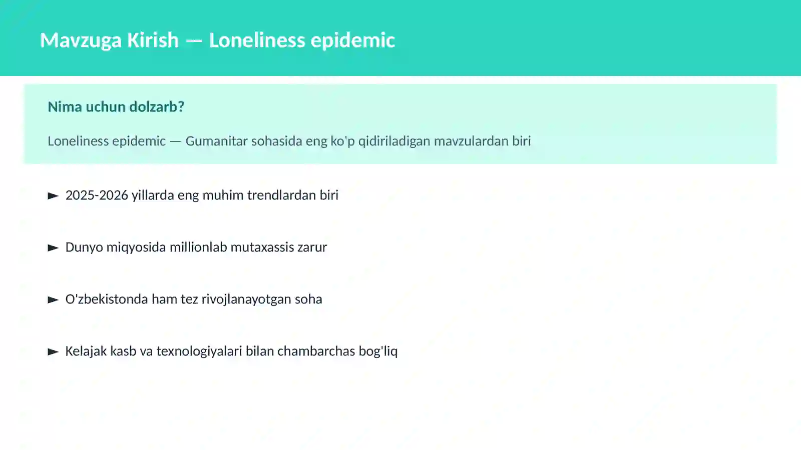 Loneliness epidemic 2