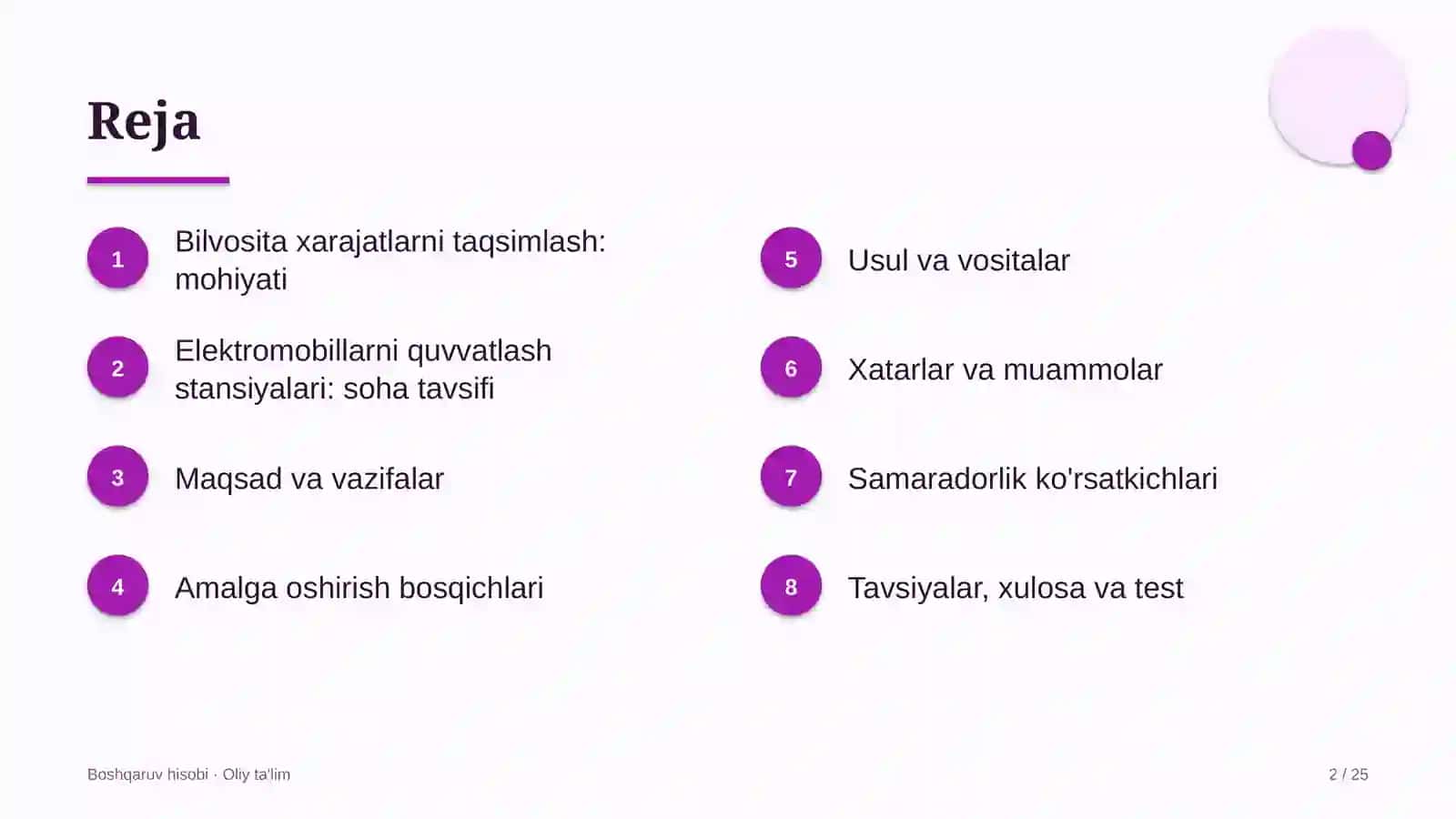 elektromobillarni quvvatlash stansiyalarida bilvosita xarajatlarni taqsimlash tartibini ishlab chiqish 1365 2
