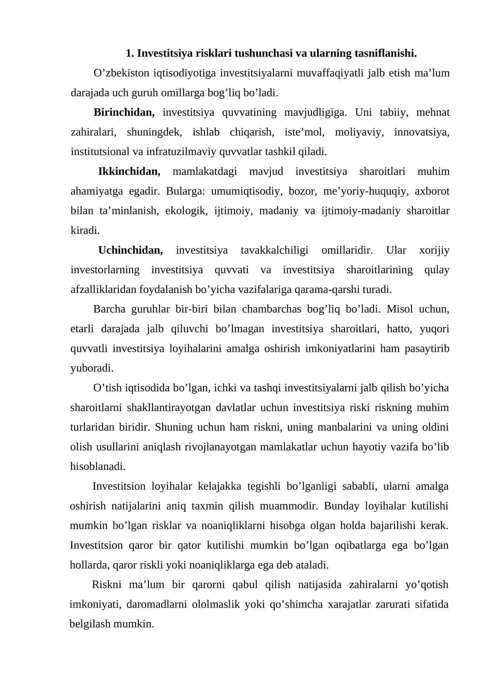 Invеstitsiya risklari va ularni pasaytirish yo’llari 2