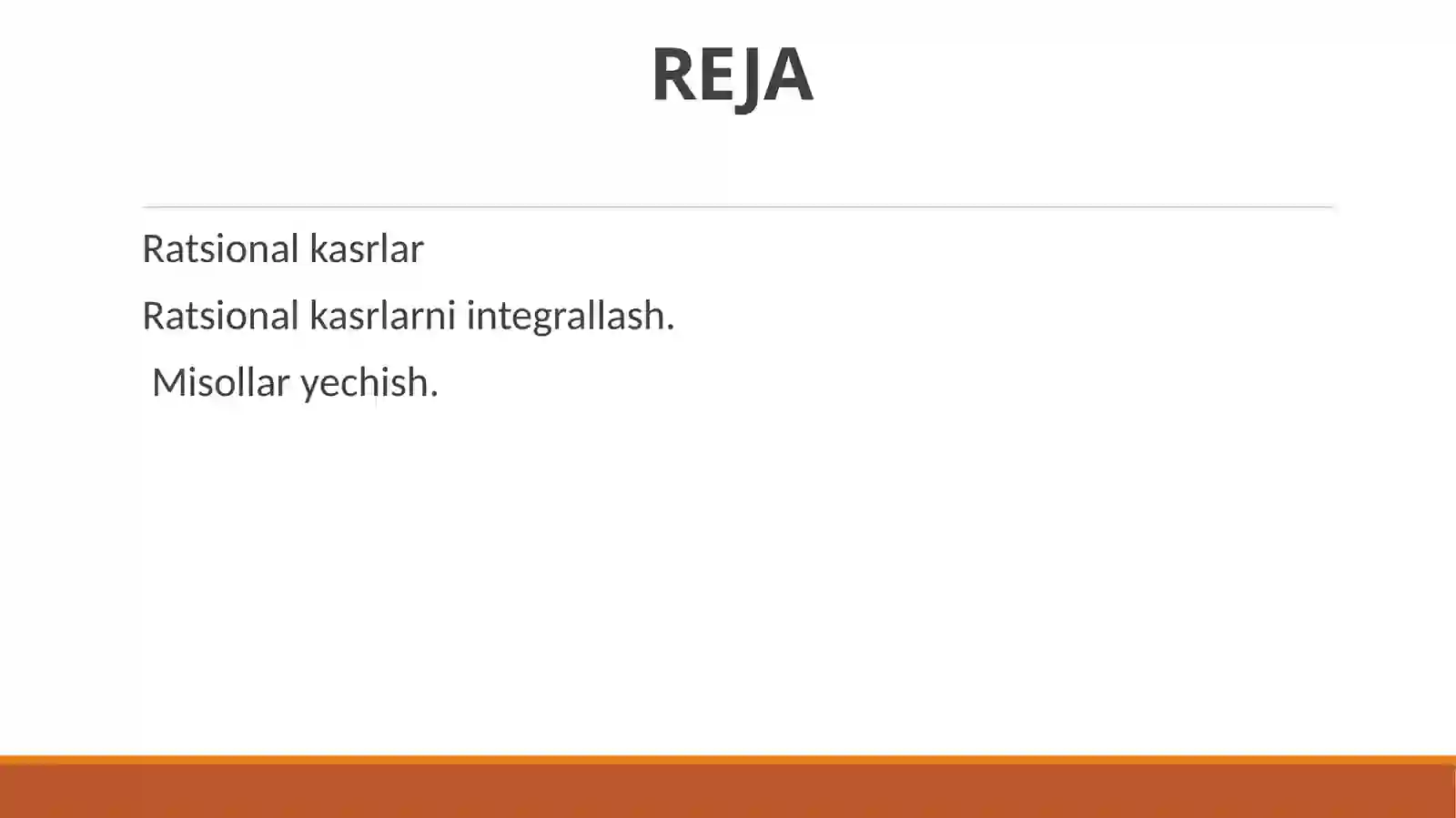 MAVZU.RATSIONAL FUNKSIYALARNI INTEGRALLASH 2