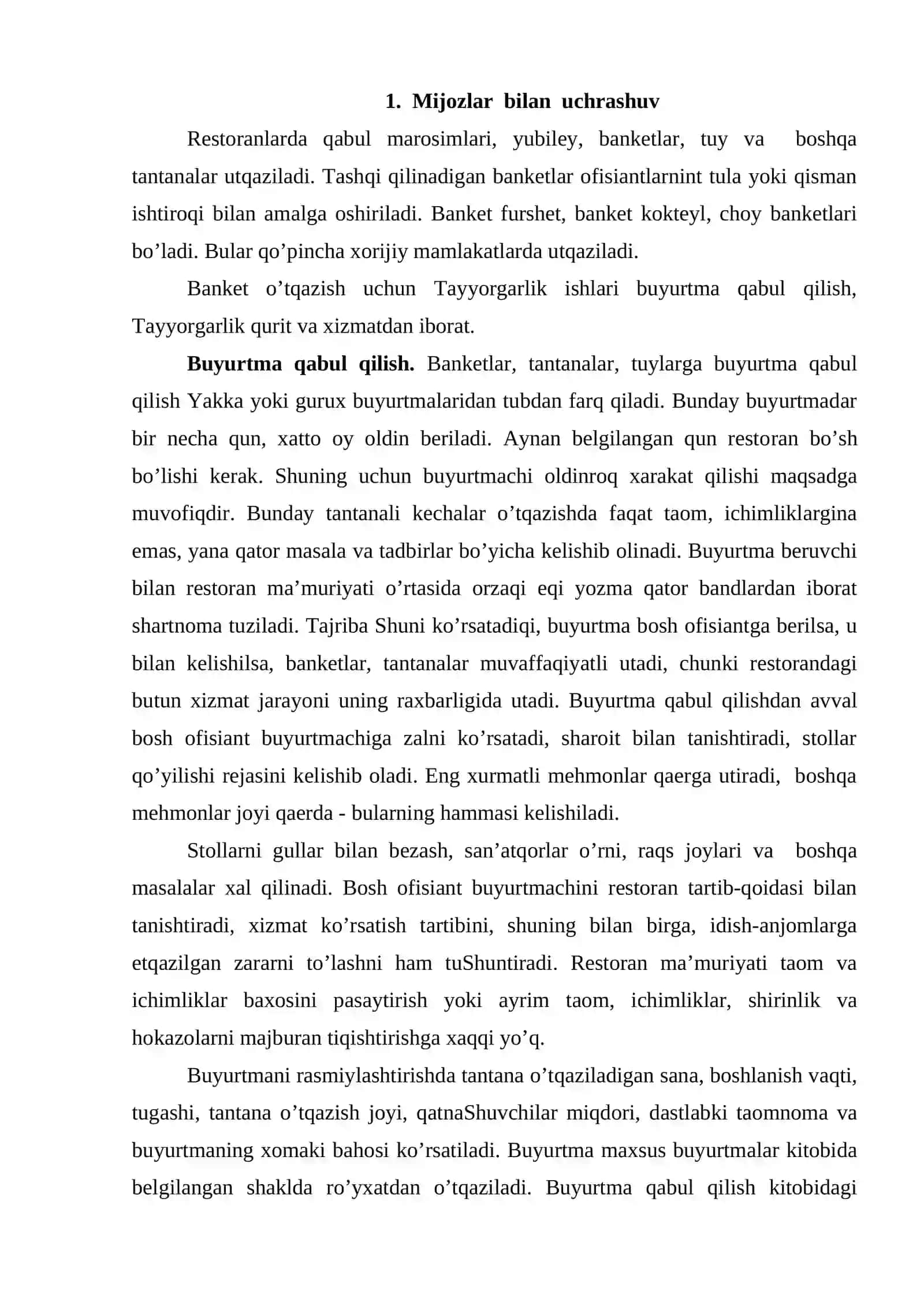 Istеmоlchilаrgа хizmаt ko’rsаtishning tехnоlоgik jаrаyonlаri 2