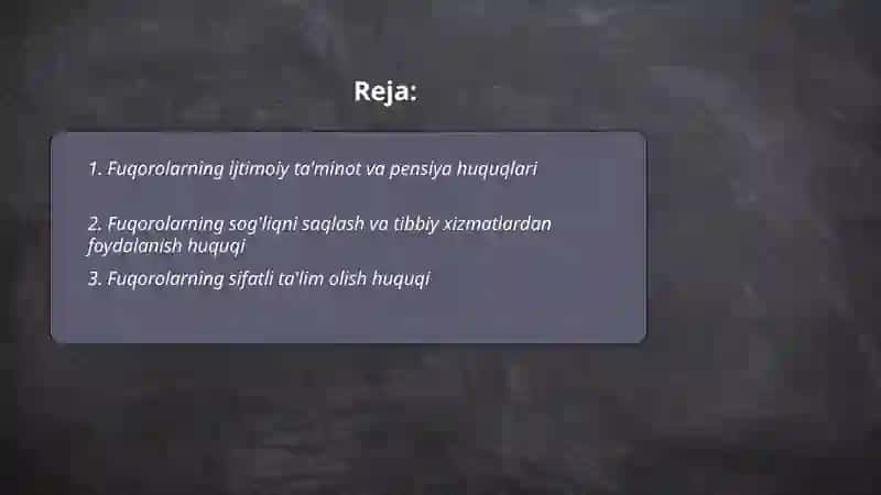 Fuqorolarning ijtimoiy iqtisodiy madaniy va ekalogik huquqlari 2