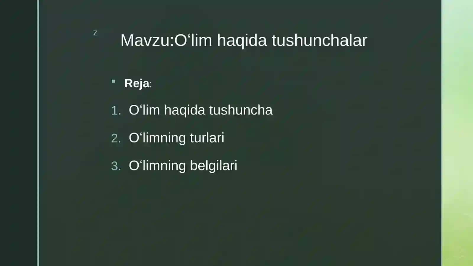 Oʻlimhaqida tushunchalar 2