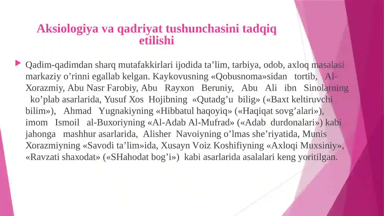 Qadriyat g’oyasi va uning rivojlanishi 2
