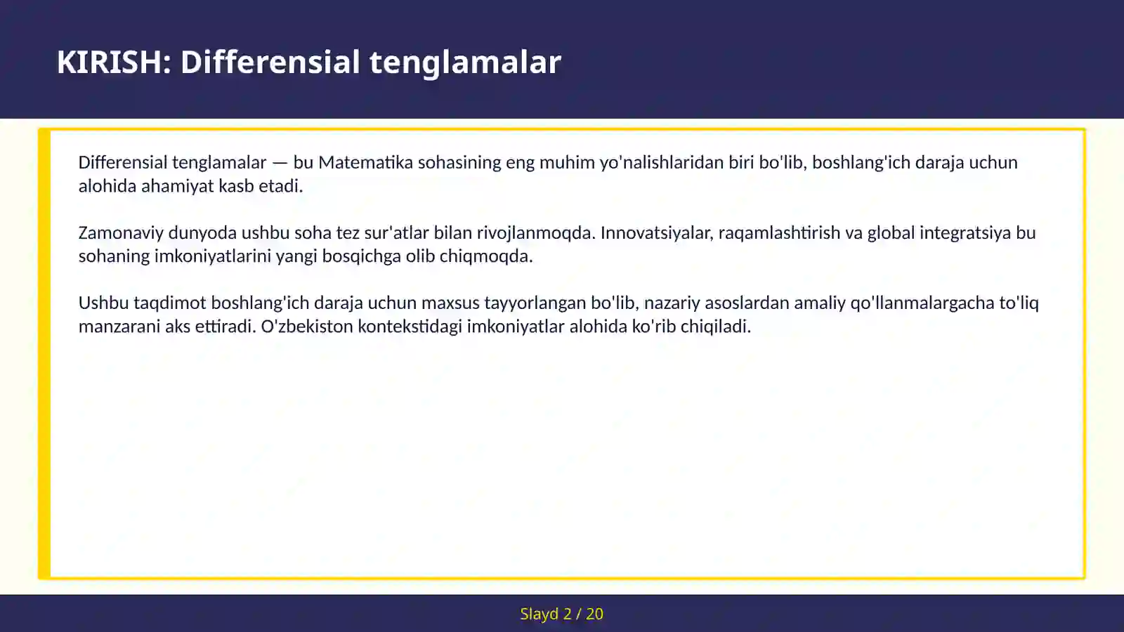 DIFFERENSIAL TENGLAMALAR 2