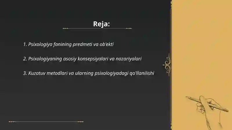 Psixologiya fanining predmeti va tadqiqot metodlari 2