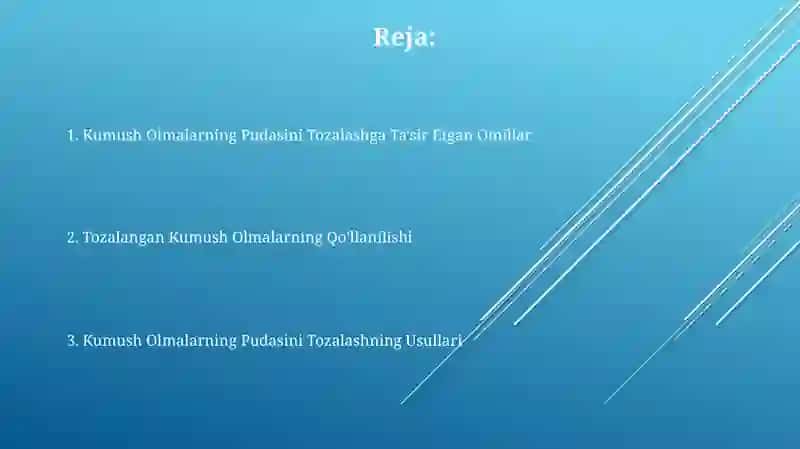 Kumush galogelidlarning zolini olish 2
