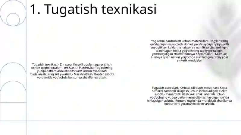 YogʻOch Materiallariga Pardoz Berish Va Pardozlovchi Asboblar 2