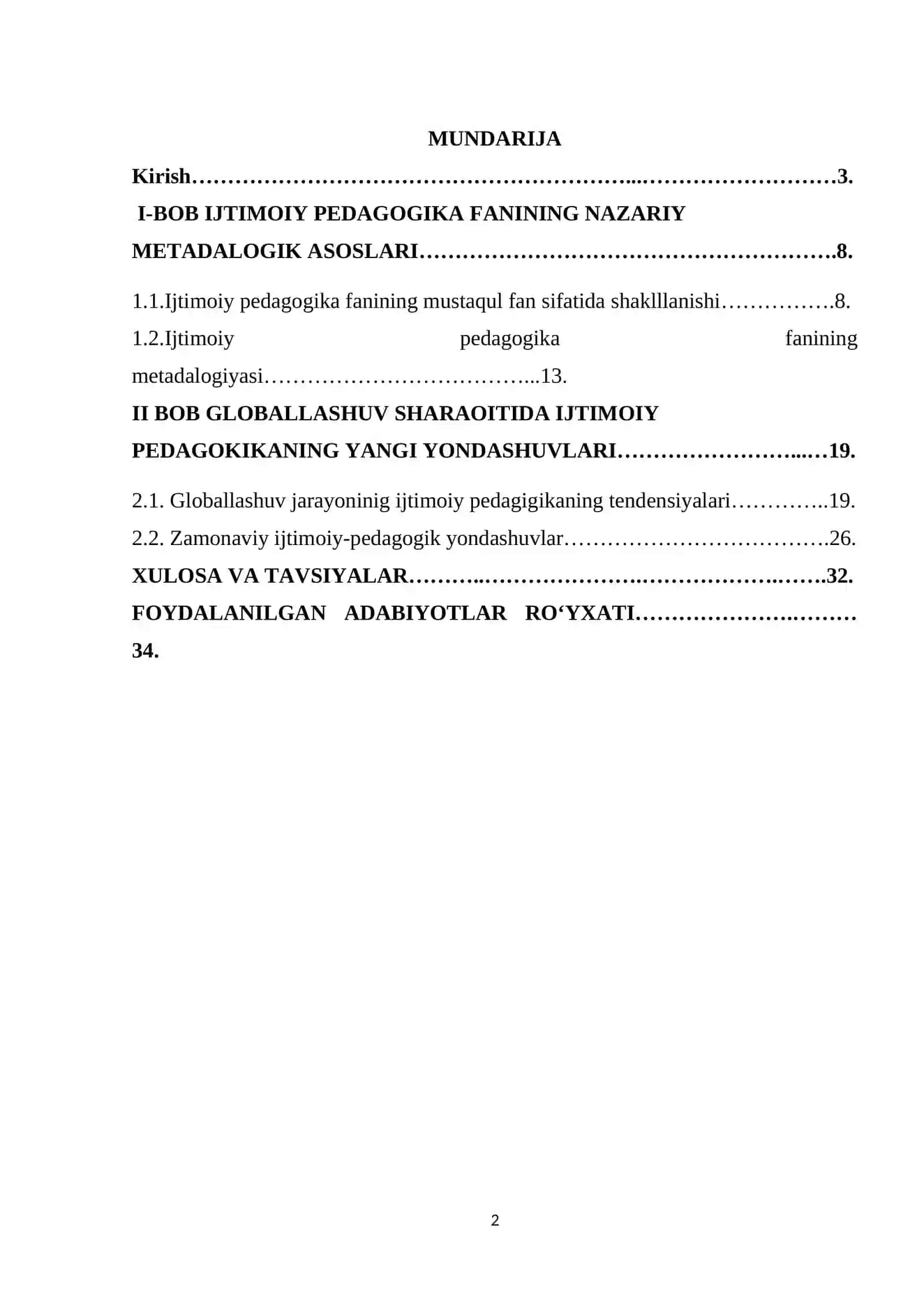Ijtimoiy pedagogikaning nazariy-metadologik asoslari va globallashuv sharoitidagi yangi yondashuvlar 2